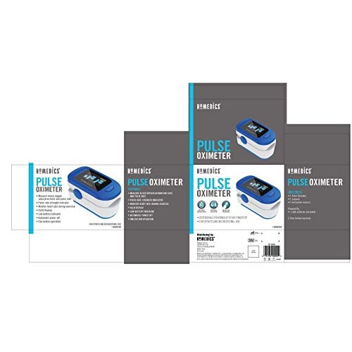 HoMedics Pulse Oximeter, Blood Oxygen Saturation Monitor with Easy One-Touch ...