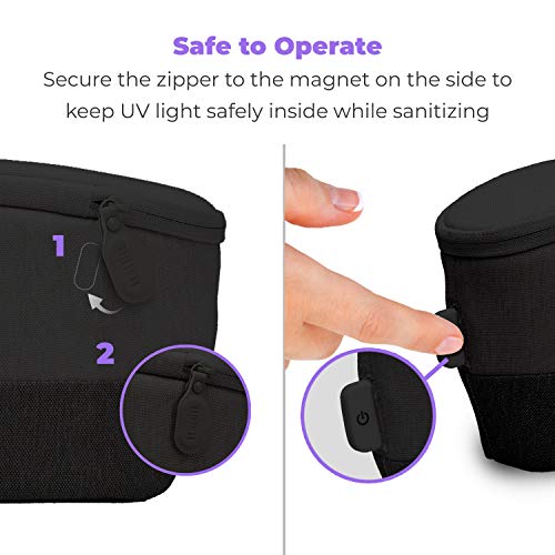 HoMedics UV Clean Sanitizer Bag Portable UV Light Sanitizer, Fast Germ Saniti...
