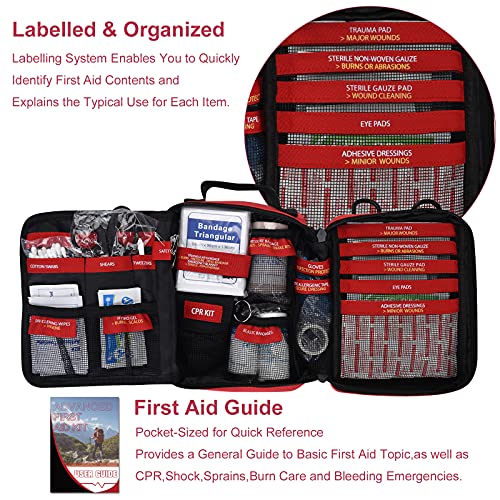 【2022 New】Professional First Aid Kit, Trauma Kit with Labelled Compartments...