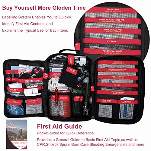 【2022 Upgrade】Comprehensive First Aid Kit with Labelled Compartments, Molle...