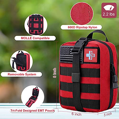 [2022 Upgrade] Trauma First Aid Kit with Survival Gear Outdoor Tactical Gear ...