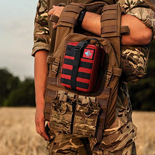 [2022 Upgrade] Trauma First Aid Kit with Survival Gear Outdoor Tactical Gear ...
