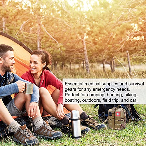 [2022 Upgrade] Trauma Survival First Aid Kit Outdoor Molle System Tactical Ge...