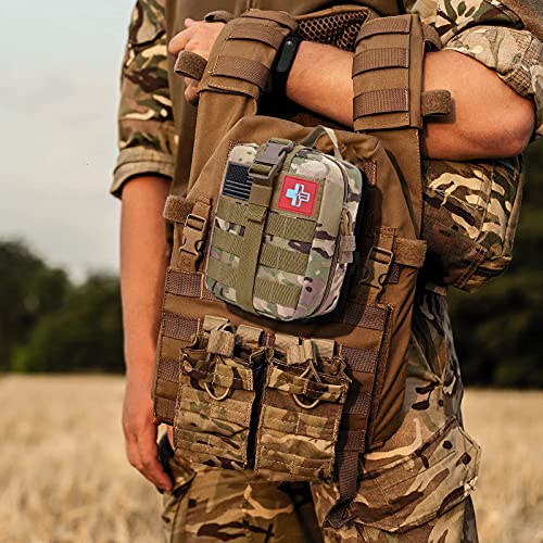 [2022 Upgrade] Trauma Survival First Aid Kit Outdoor Molle System Tactical Ge...