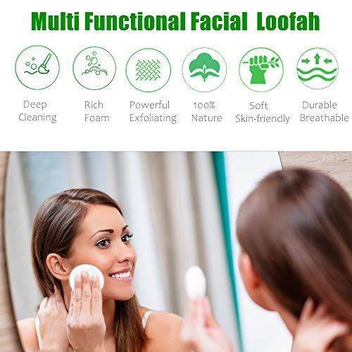 Facial Cleanser,2020 Newest Face Scrubber Natural Loofah Facial Cleansing Reu...