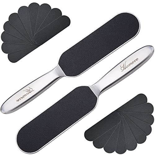 2 Pieces Professional Pedicure Foot File - Reusable Stainless Steel Feet Rasp...