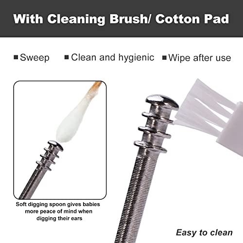 8Pcs Ear Wax Removal Kit - Stainless Steel Ear Pick - Spring 360°Spiral Ear S...