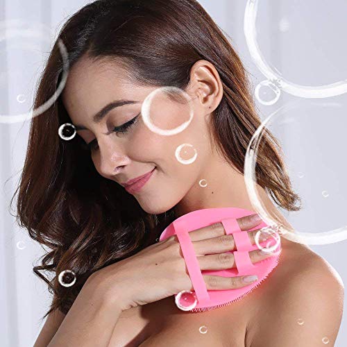 1 Pack Soft Silicone Body Scrubber Food-grade Exfoliating Glove Shower Cleans...