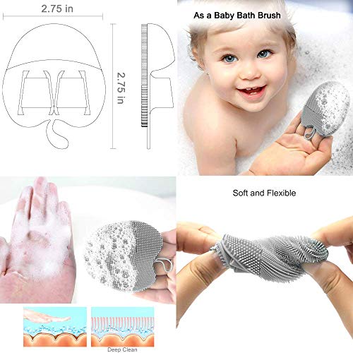 Pure Silicone Body Massage Brush Body Wash Bath Shower Tool, with Super Soft ...