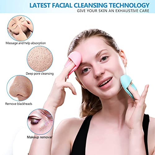 Soft Manual Silicone Facial Cleansing Brush Mild Face Wash Scrubber, Exfoliat...