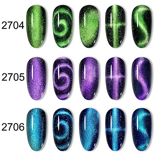 HOMOST 5D Cat Eye Gel Nail Polish Kit, 6PCS Magnetic Gel Nail Polish Set With...