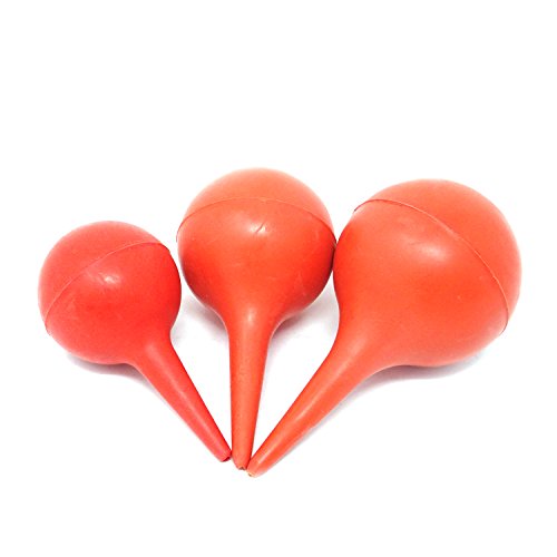 Honbay 3PCS Laboratory Tool Red Rubber Squeeze Bulb Ear Syringe Ball,30ml,60m...