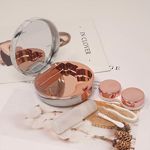 Honbay Fashion Marble Contact Lens Case Portable Contact Lens Box Kit with Mi...