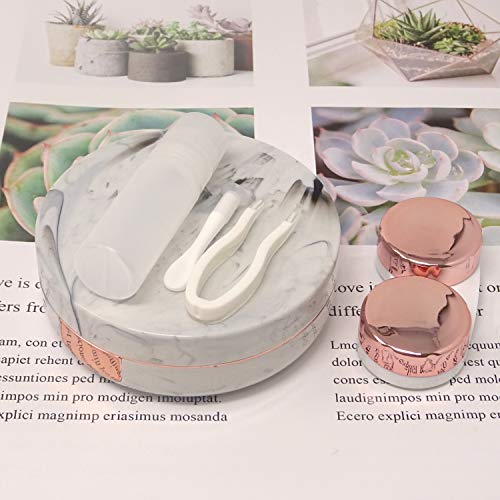 Honbay Fashion Marble Contact Lens Case Portable Contact Lens Box Kit with Mi...