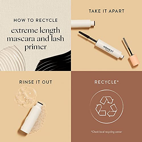 Honest Beauty Extreme Length Mascara + Lash Primer | 2-in-1 Boosts Lash Lengt...