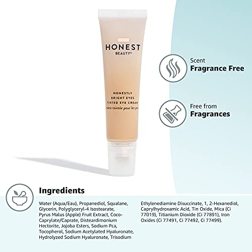 Honest Beauty Honestly Bright Eyes Tinted Eye Cream, Sandstone with Hyaluroni...