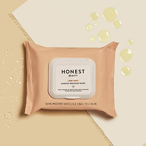 Honest Beauty Makeup Remover Wipes with Grape Seed & Olive Oils | Paraben Fre...