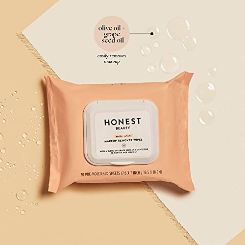 Honest Beauty Makeup Remover Wipes with Grape Seed & Olive Oils | Paraben Fre...