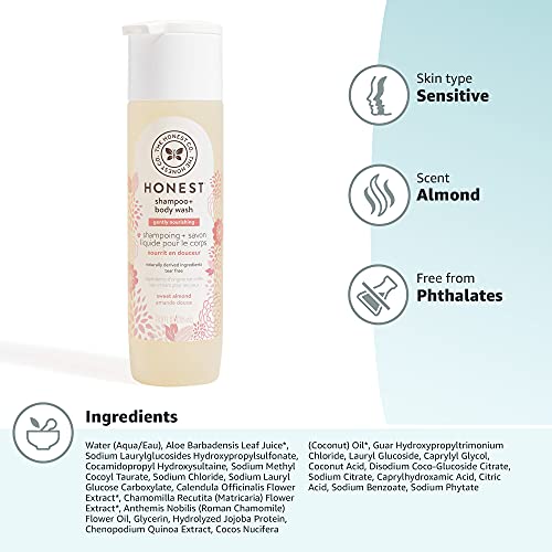 The Honest Company Gently Nourishing Shampoo & Body Wash, Sweet Almond, 10 Fl Oz