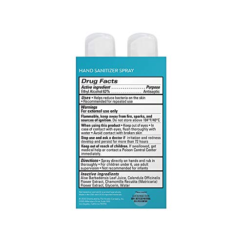 The Honest Company Hand Sanitizer Spray, Free + Clear, 4 Count, 2 Fl. Oz. (8 ...