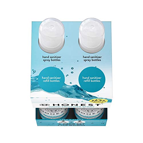 The Honest Company Hand Sanitizer Spray, Free + Clear, 4 Count, 2 Fl. Oz. (8 ...