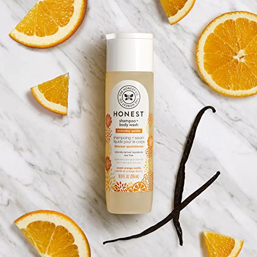 The Honest Company Perfectly Gentle Sweet Orange Vanilla Shampoo + Body Wash,...