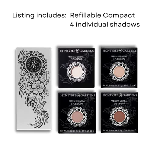 Honeybee Gardens 'Skinny Dip' Refillable Eye Shadow Palette | 4 Neutral Shade...
