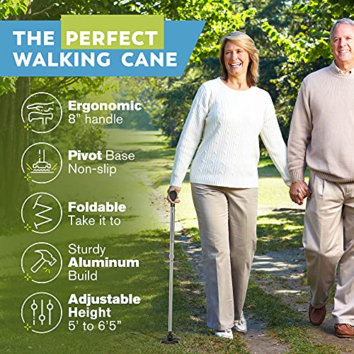 HONEYBULL Walking Cane for Men & Women | Free Standing, Foldable, Pivot Tip [...