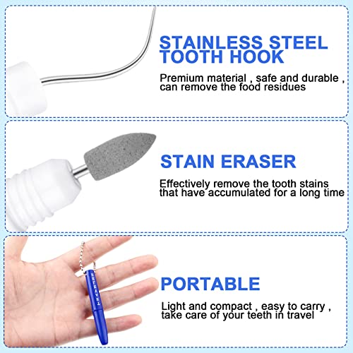 4 Pieces Travel Dental Tooth Picks Mini Metal Toothpick Holder Reusable Porta...