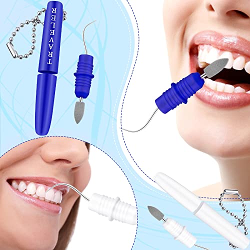 4 Pieces Travel Dental Tooth Picks Mini Metal Toothpick Holder Reusable Porta...