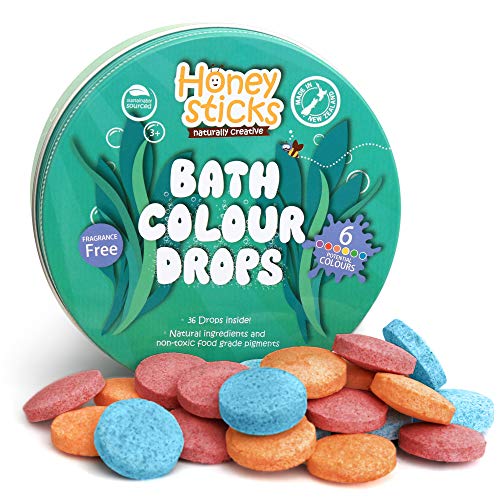 Honeysticks Bath Color Tablets for Kids - Non Toxic Bathtub Color Drops Made ...