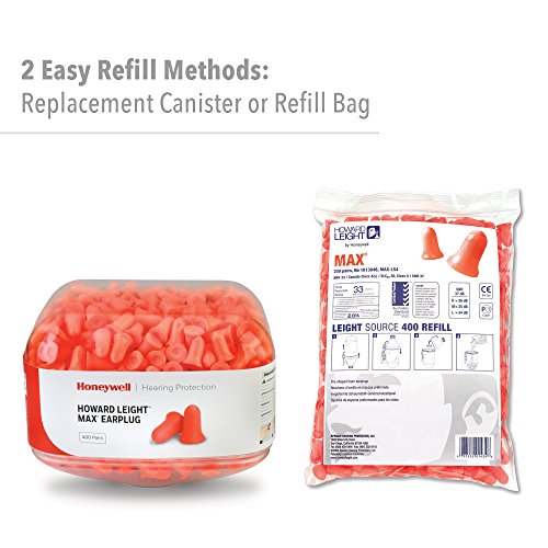 Howard Leight HL400 Earplug Dispenser with 400 Pairs of MAX Earplugs