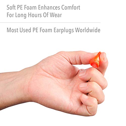 Howard Leight MAX-1 Uncorded NR33 Foam Earplugs Box, 200 Pair (Orange)