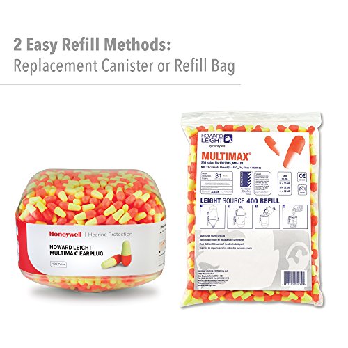 Howard Leight by Honeywell HL400 Earplug Dispenser with 400 Pairs of Multi Ma...