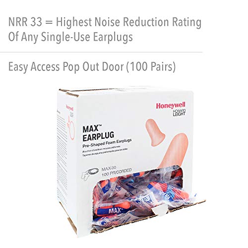 Howard Leight by Honeywell MAX Corded Disposable Foam Earplugs, 100 Pairs (MA...