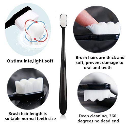 Extra Soft Toothbrush, Ultra Soft-bristled Adult Toothbrush Micro Nano 15000 ...