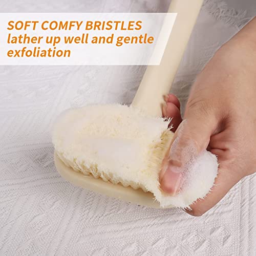 Bath Body Brush with Soft Bristles,Non-Slip Handle Built-in TPR Enhance Grip,...