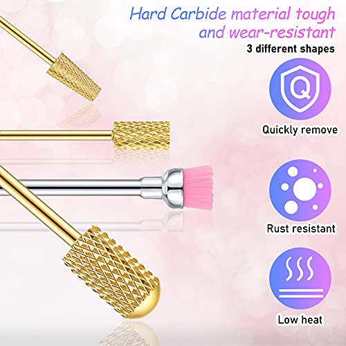 10 Pieces Nail Drill Bits Set, 3 Pieces Cone Tapered Barrel Carbide Nail Cuti...