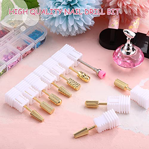 10 Pieces Nail Drill Bits Set, 3 Pieces Cone Tapered Barrel Carbide Nail Cuti...