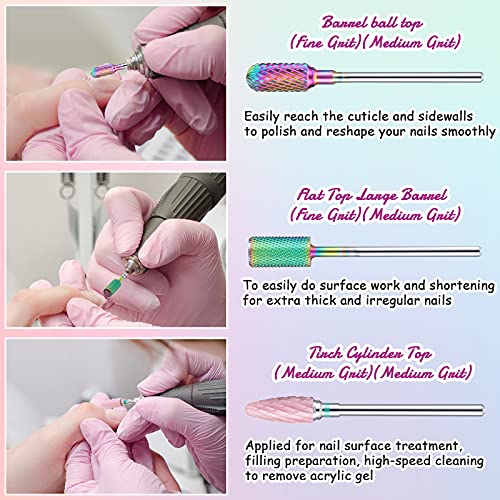 13 Pieces Nail Drill Bits Set Nail Cuticle Drill Bit Polish Removing Drill Bi...