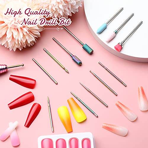 13 Pieces Nail Drill Bits Set Nail Cuticle Drill Bit Polish Removing Drill Bi...