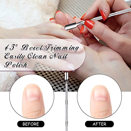 16 Pieces Cuticle Pusher Double Ended Pusher Stainless Steel Cuticle Cleaner ...