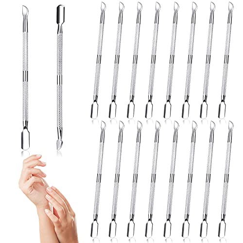 16 Pieces Cuticle Pusher Double Ended Pusher Stainless Steel Cuticle Cleaner ...