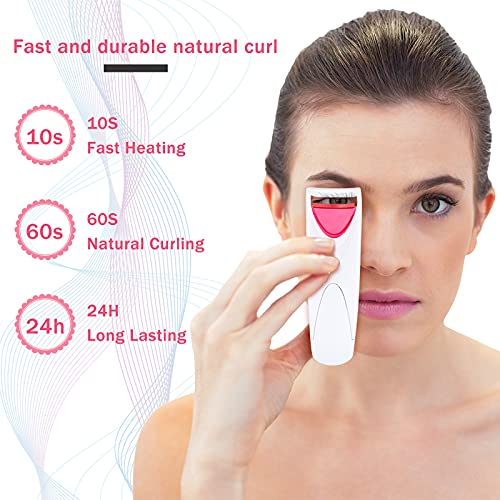 2 Pieces Heated Eyelash Curler Electric Eyelash Curlers Painless Safety Desig...