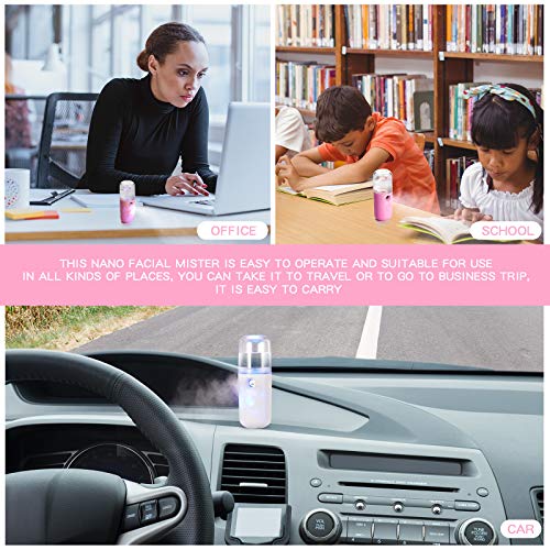 2 Pieces Nano Facial Humidifiers 30 ml Mini Face Humidifier Portable USB Hand...