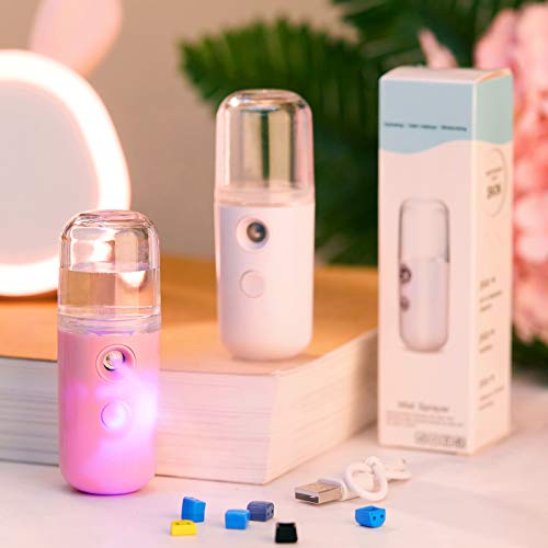 2 Pieces Nano Facial Humidifiers 30 ml Mini Face Humidifier Portable USB Hand...