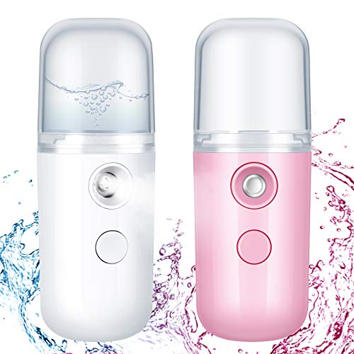 2 Pieces Nano Facial Humidifiers 30 ml Mini Face Humidifier Portable USB Hand...
