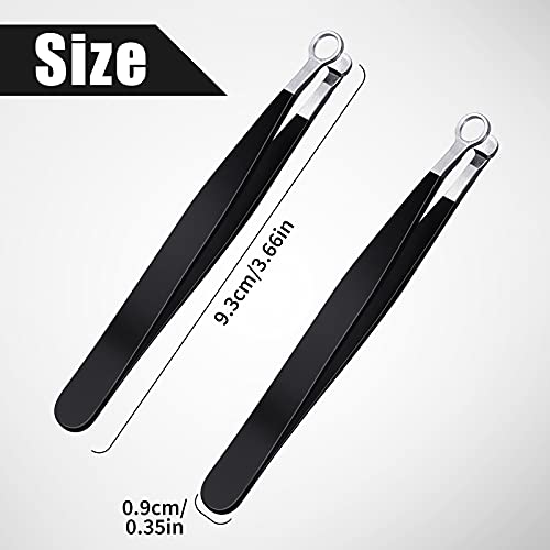 2 Pieces Nose Hair Tweezers Nose Hair Trimming Tweezers Stainless Steel Round...
