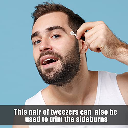 2 Pieces Nose Hair Tweezers Nose Hair Trimming Tweezers Stainless Steel Round...