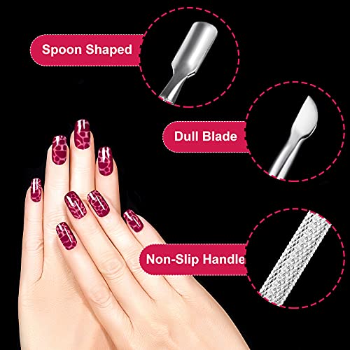 24 Pieces Nail Cuticle Pusher and Cutter Stainless Steel Nail Polish Remover ...